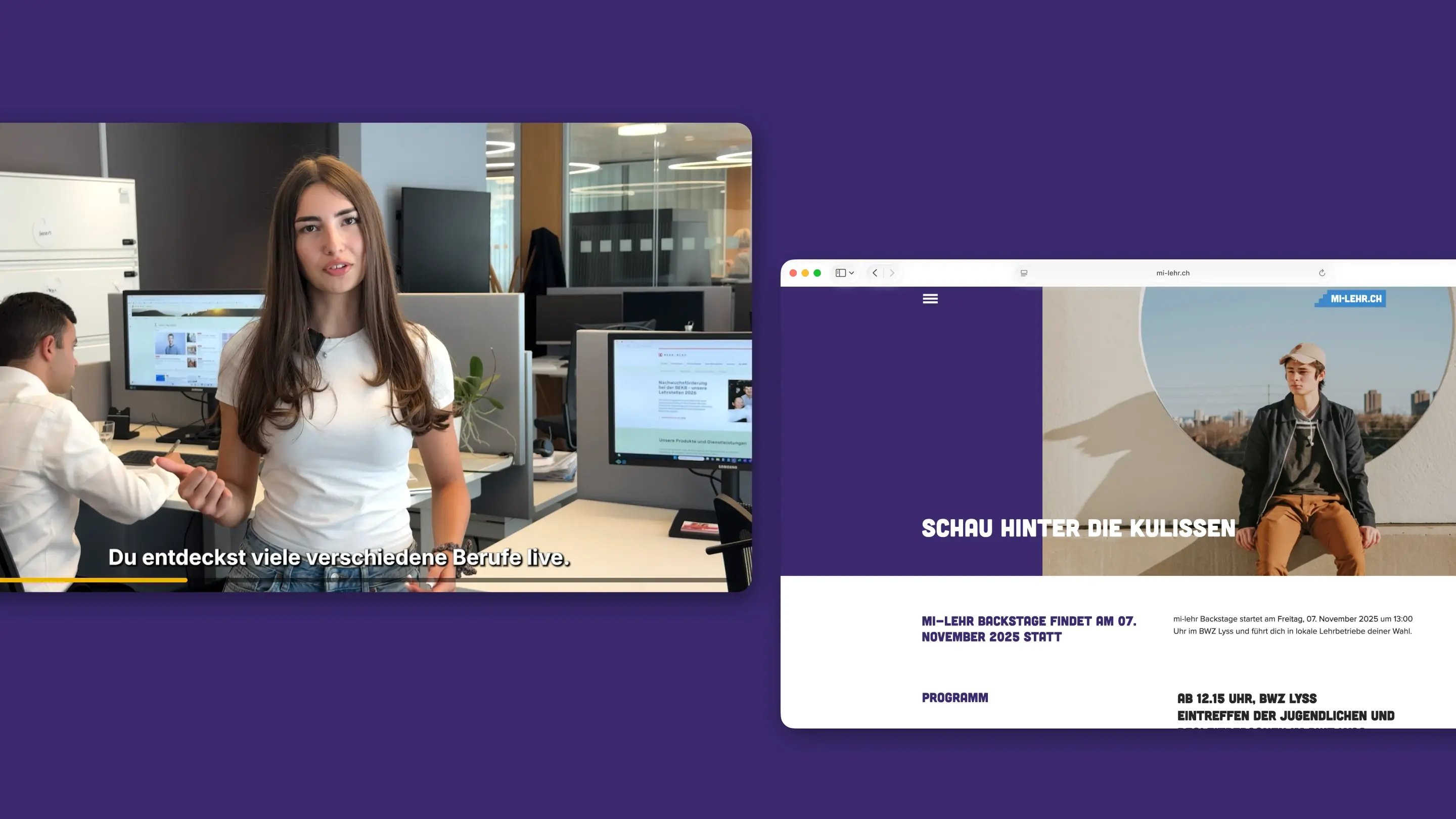 Die Produzierten Videos sind als TV Spots ausgespielt worden um die Leute auf die neu gestaltete Website zu führen