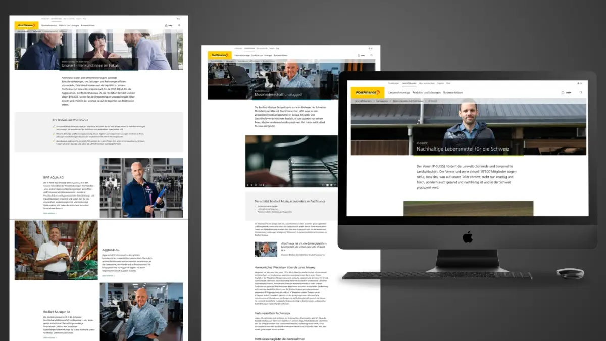 Postfinance-Firmenkunden-Landingpage